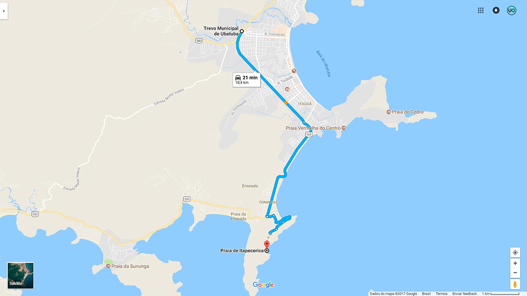Praia de Itapecerica Ubatuba mapa