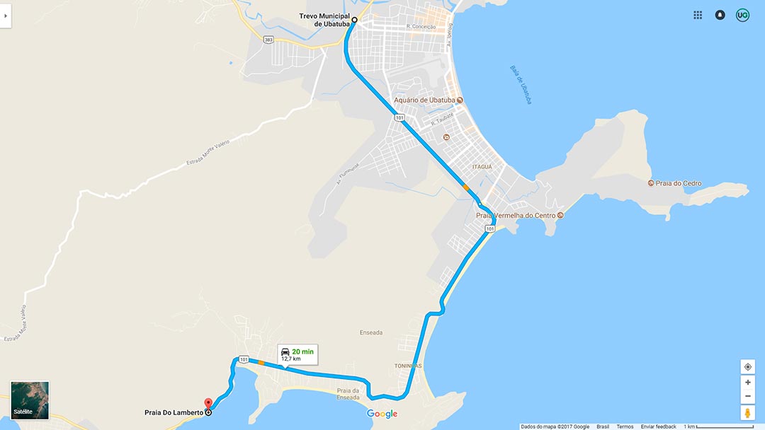 Praia do Lamberto Ubatuba mapa