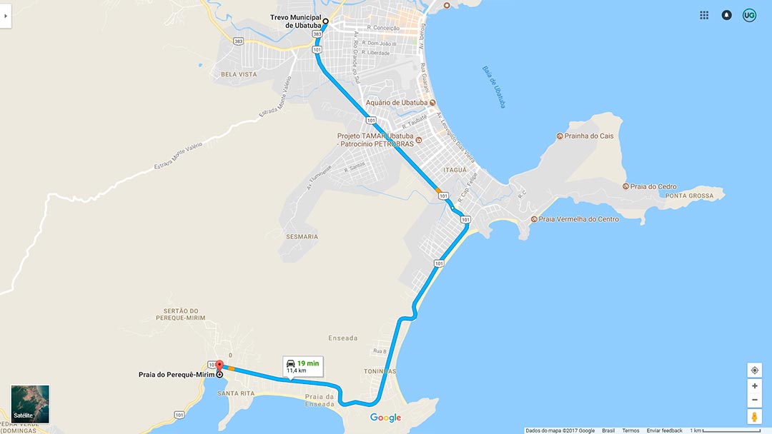 Praia do Perequê-Mirim Ubatuba mapa