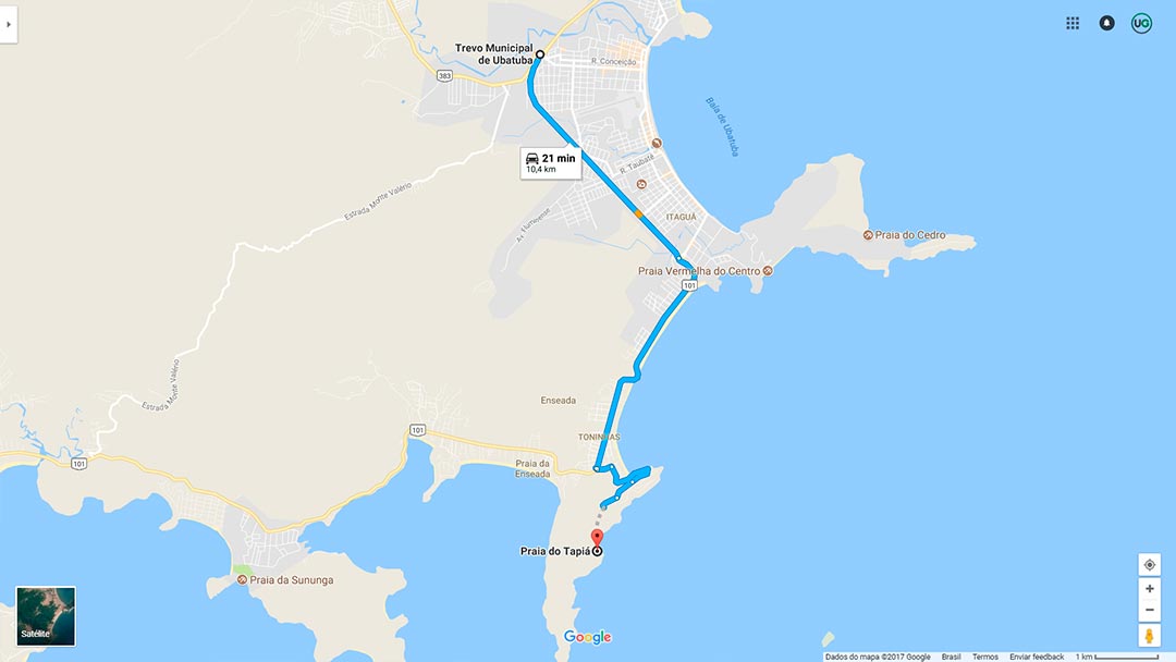 Praia do Tapiá Ubatuba mapa