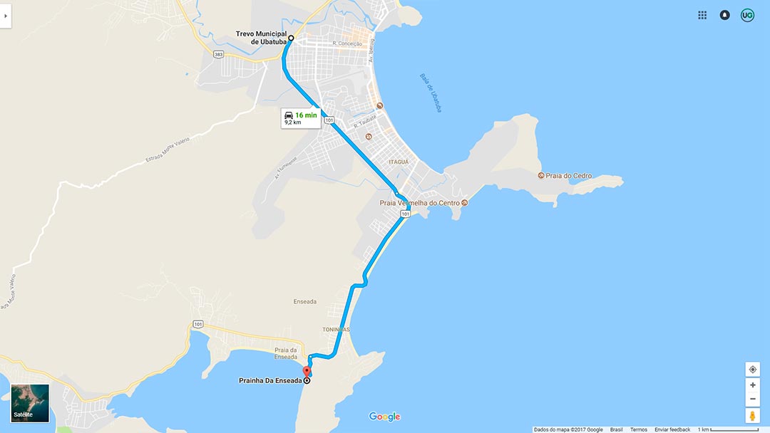 Prainha da Enseada Ubatuba mapa