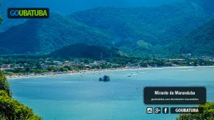 Vista das praias de Maranduba e Lagoinha, além da Ilha do Pontal a partir do Mirante da Maranduba